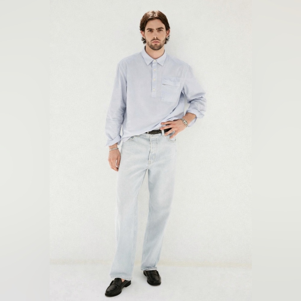 NWT $225 Alex Mill Relaxed Straight 5-Pocket Jean Ultra Light Wash Denim 36 90s